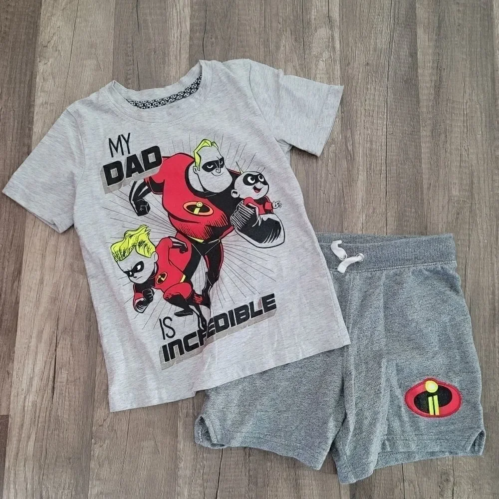 The incredibles graphic tee and knit shorts